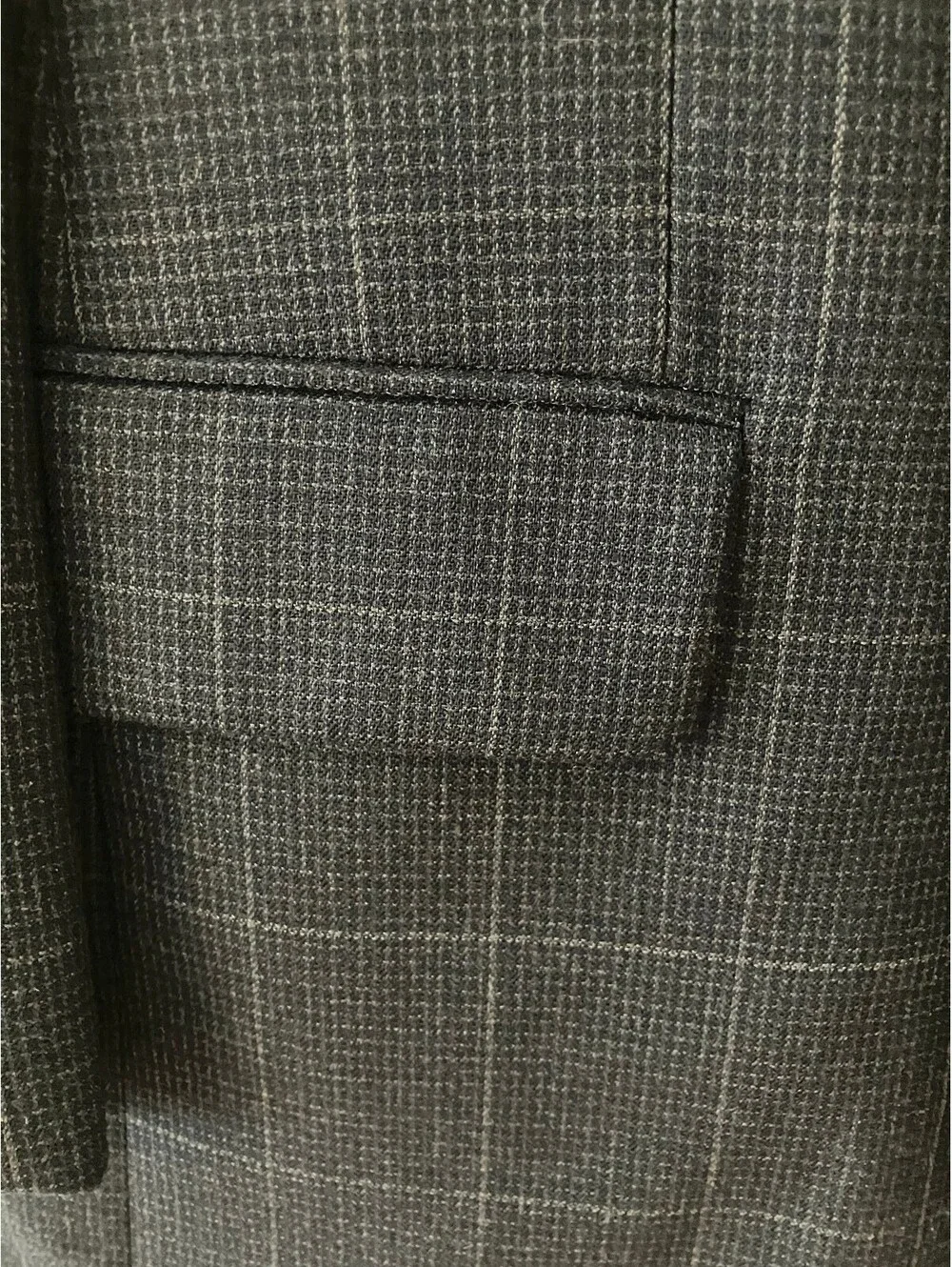 Geoffrey Beene Signature Mens 42R Navy Windowpane Blazer Wool Sport Coat Plaid